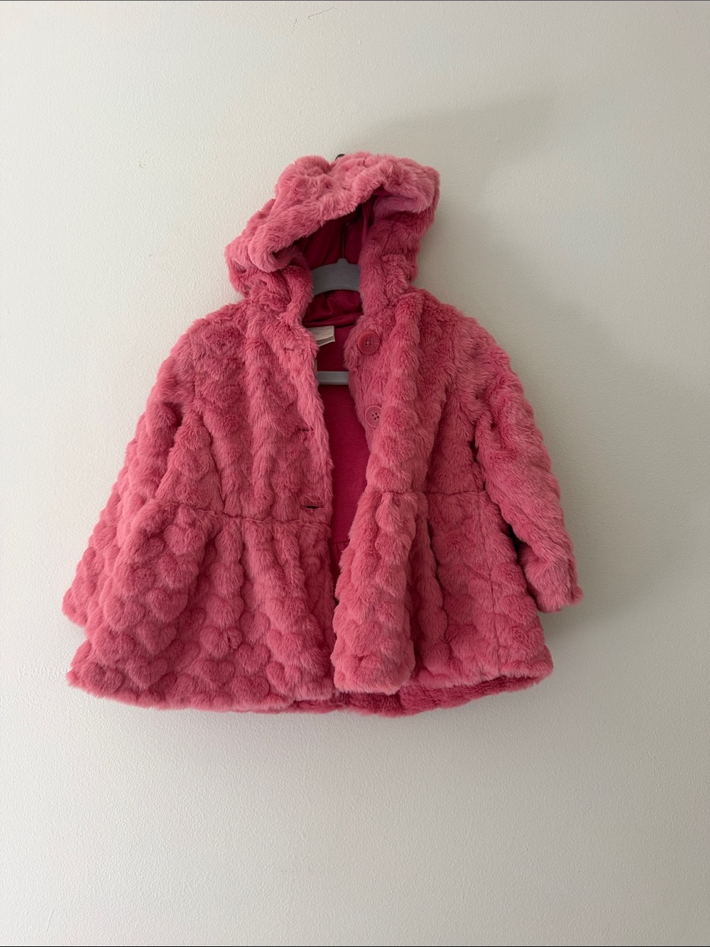 First Impressions Plush Hooded Puffer Coat - Pink